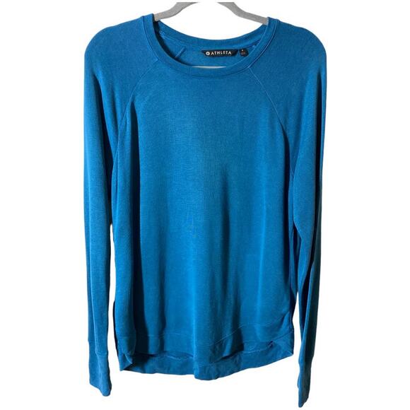 Athleta Turquoise Crew Neck Pullover - Picture 1 of 3